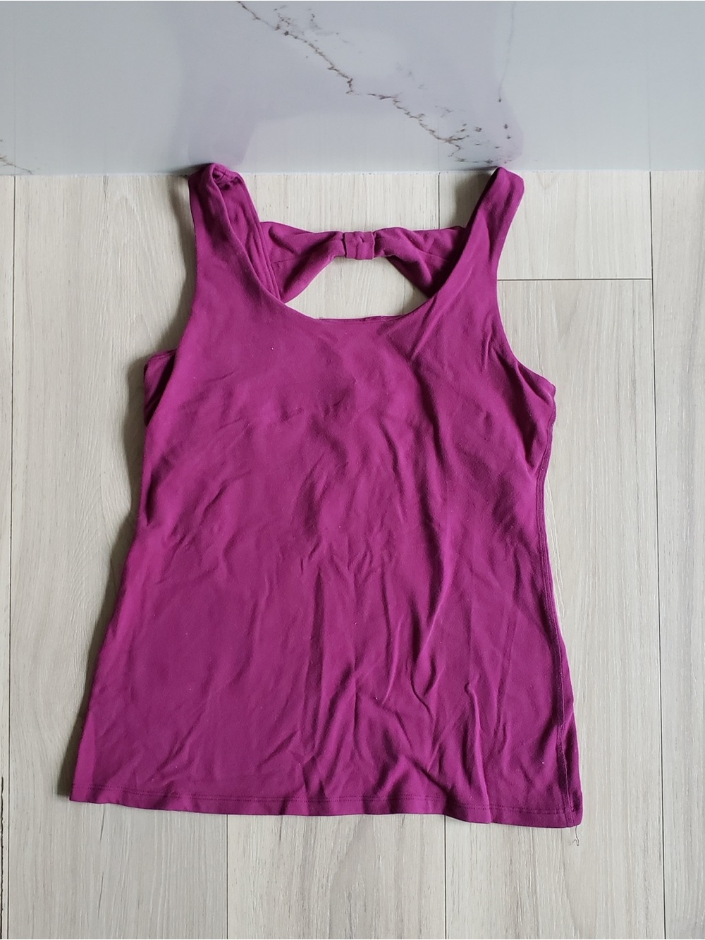 Kate Spade x Beyond Yoga Tank Top Womens‎ Large Magenta Bow-Back Active Shirt